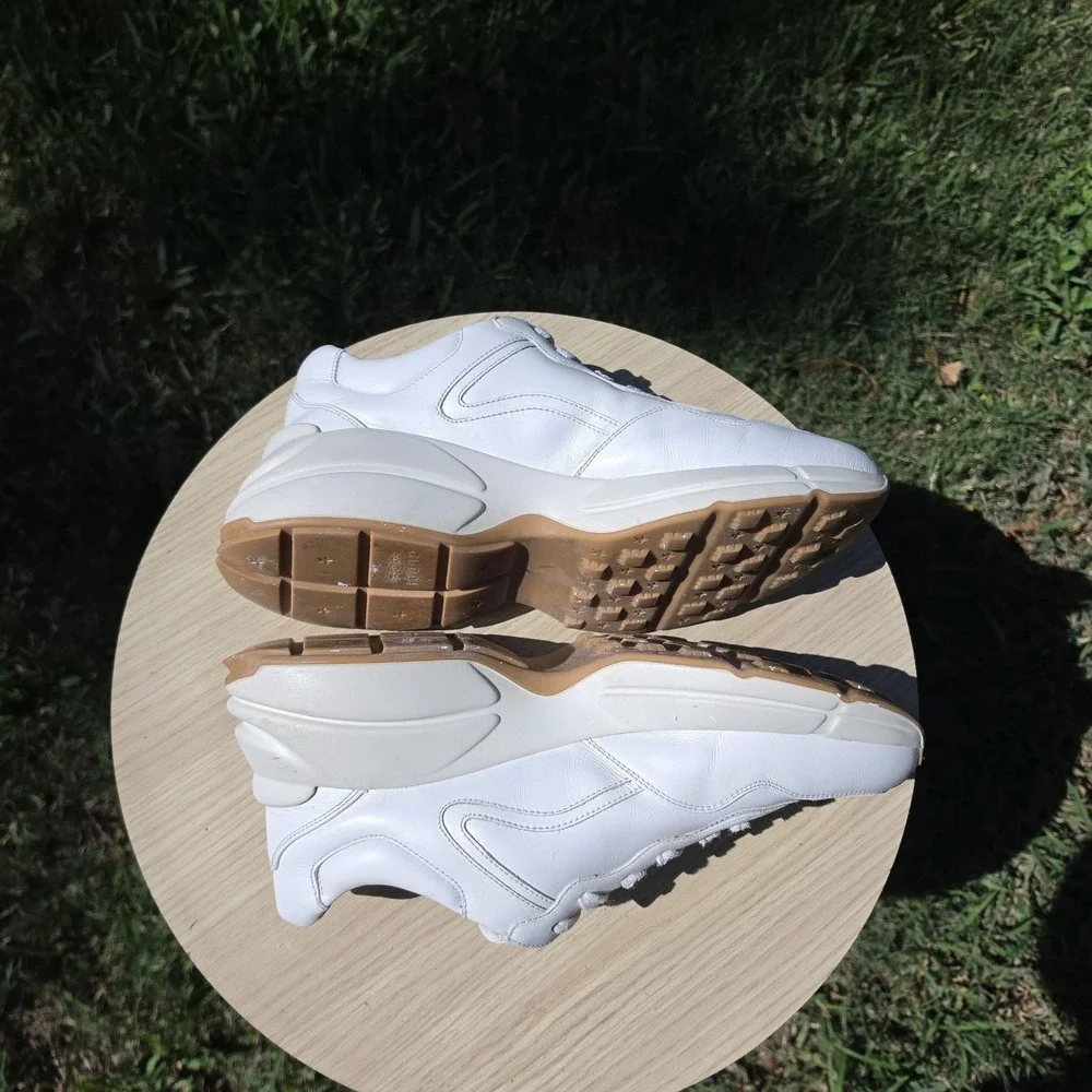 Gucci Rhyton Worldwide White Leather Men's Sneakers Logo Print, men's 9